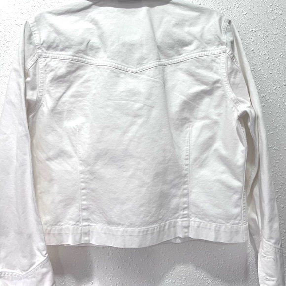 Liz Claiborne Bright‎ White Denim Jacket Large - Picture 4 of 6